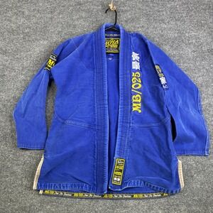 Moya Brand MB/025 BJJ Gi Top Blue Yellow Brazilian Jiu Jitsu Kimono Mens A1